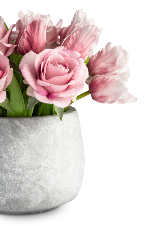 Cocobella Elio Realtouch Rose And Tulip Arrangement