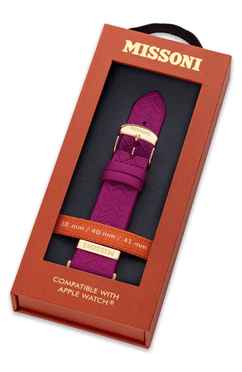 Missoni Zigzag 22mm Embossed Leather Apple Watch<sup>®</sup> Watchband, Alternate, color, 