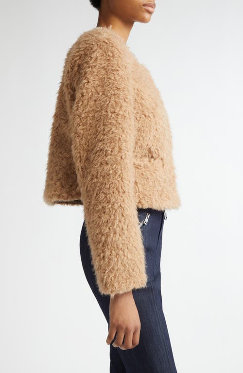 Cinq À Sept Christie Embellished Faux Shearling Jacket In Brown