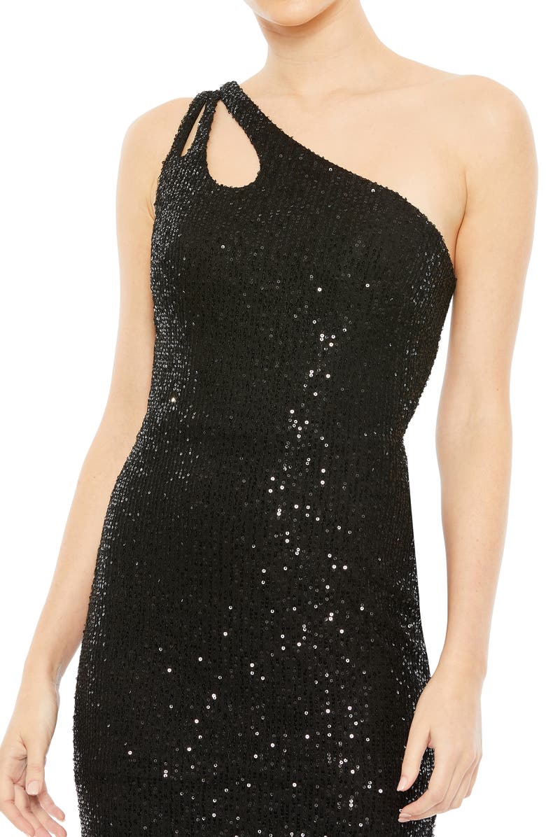 Mac Duggal One-Shoulder Sequin Gown, Alternate, color, 