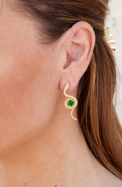 Savvy Cie Jewels Snake Cubic Zirconia Drop Earrings