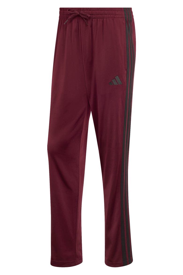 Essentials 3-Stripes Track Pants, Alternate, color, MAROON/ BLACK