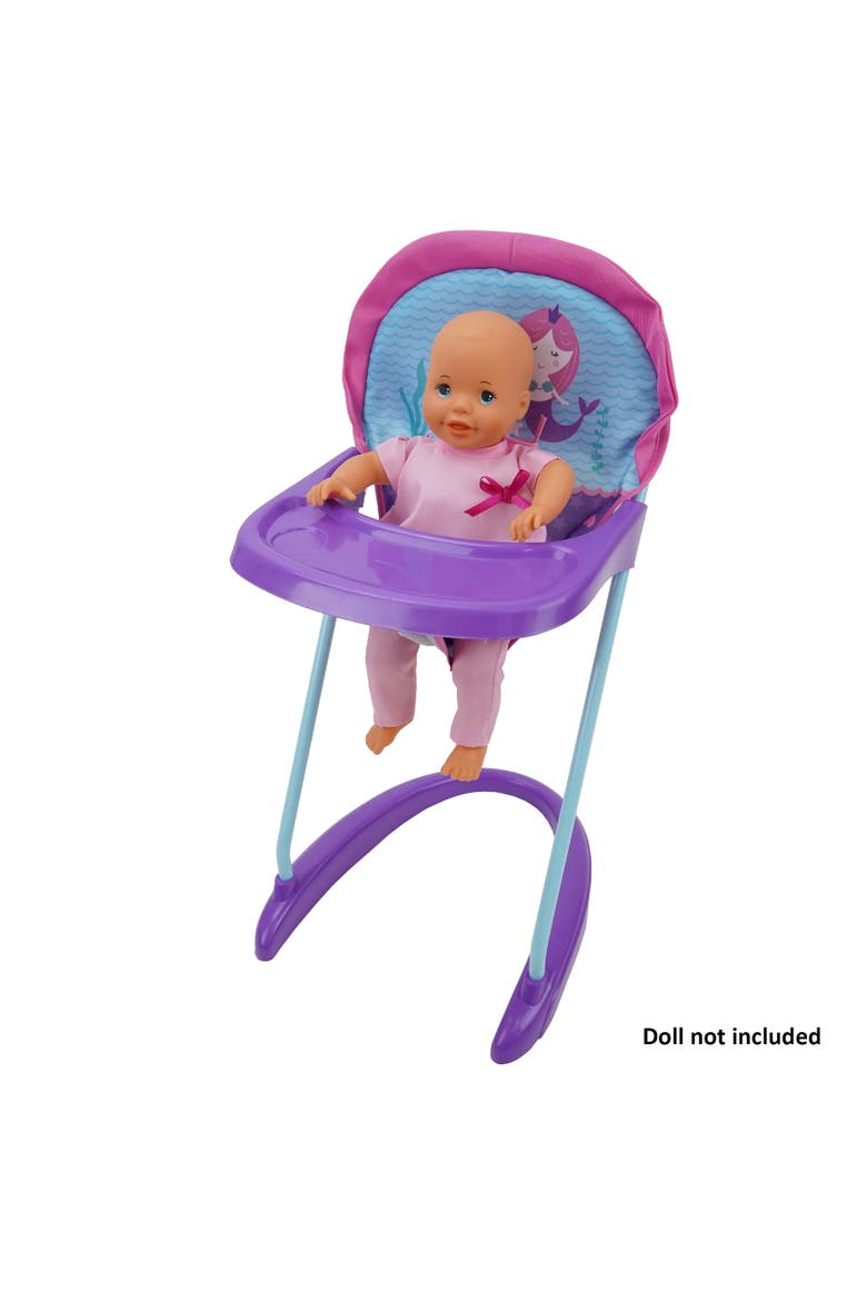 Mermaid Doll Highchair Kids Pretend Play Highchair W/ Front Tray 3+, Alternate, color, Multicolored