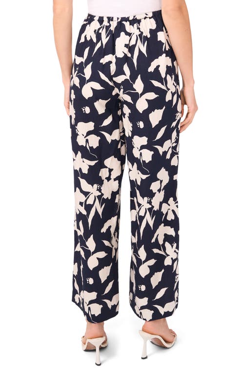 Halogenr Halogen(r) Floral Wide Leg Pants In Classic Navy