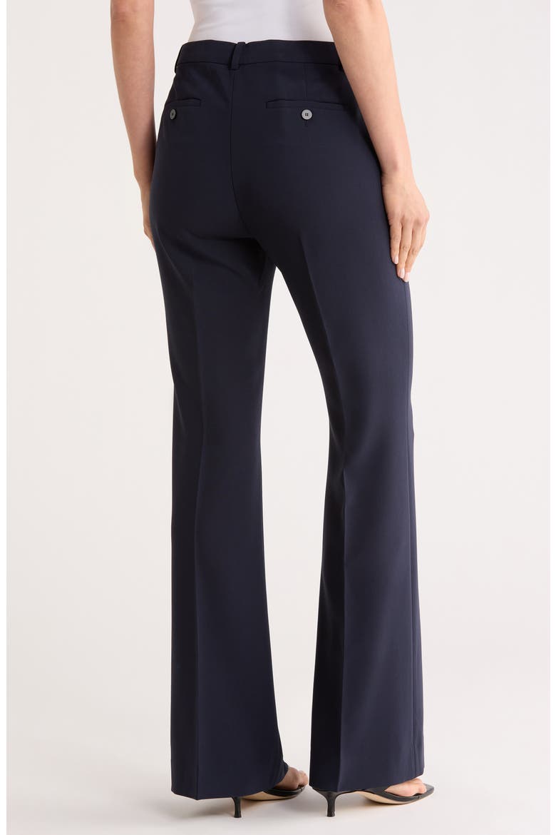 High Waist Flare Leg Crepe Pants, Alternate, color, NEW NAVY