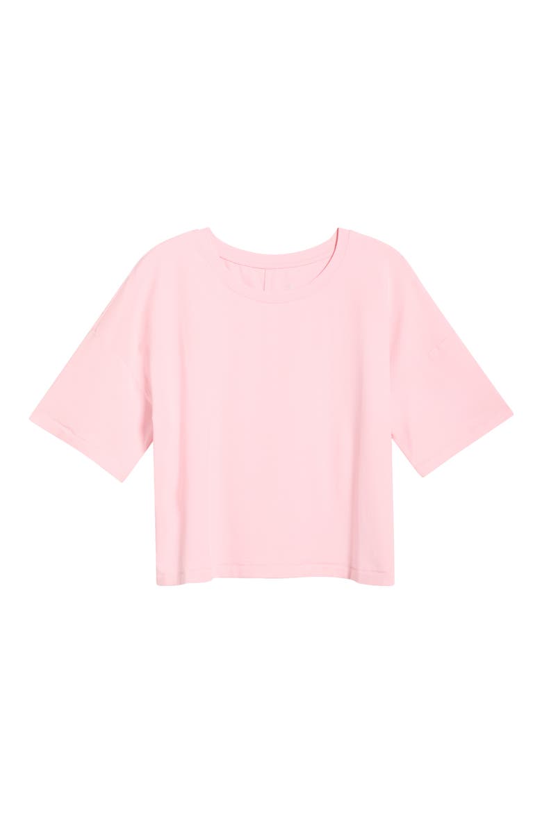 Pima Cotton Boxy Crop T-Shirt, Alternate, color, BABY PINK