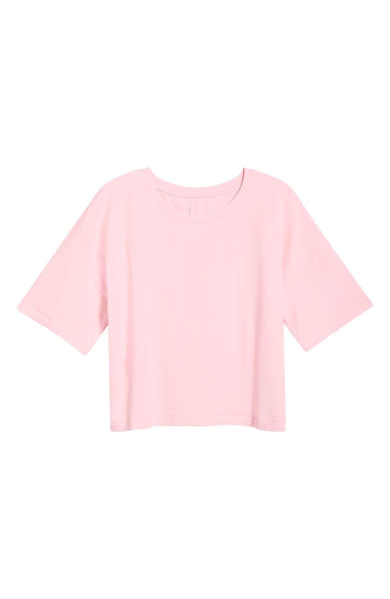 MPG Pima Cotton Boxy Crop T-Shirt, Main, color, Baby Pink