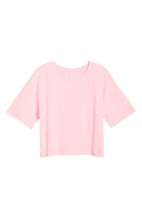 Pima Cotton Boxy Crop T-Shirt