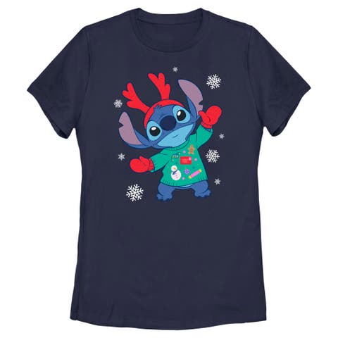 Women's Lilo & Stitch Christmas Outfit Stitch  Graphic T-Shirt