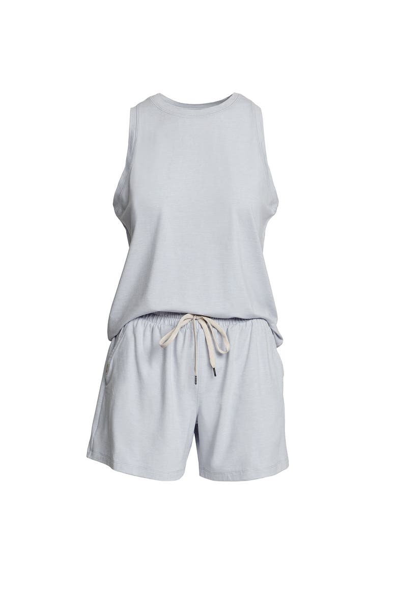 Single Stitch Lightweight Tank and Short Set, Alternate, color, Heather Black