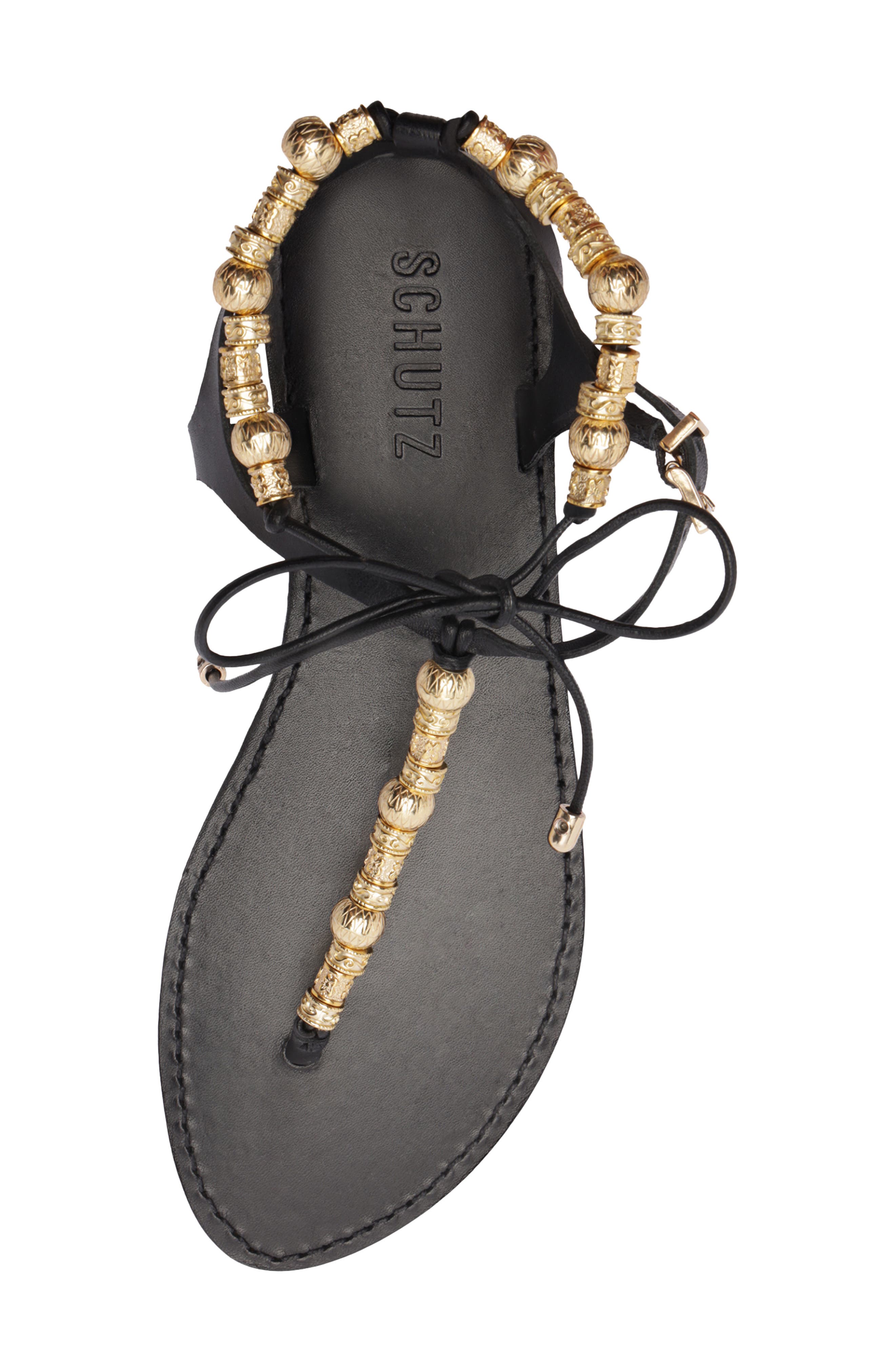 Schutz Nia Ankle Strap Sandal, Alternate, color, Black