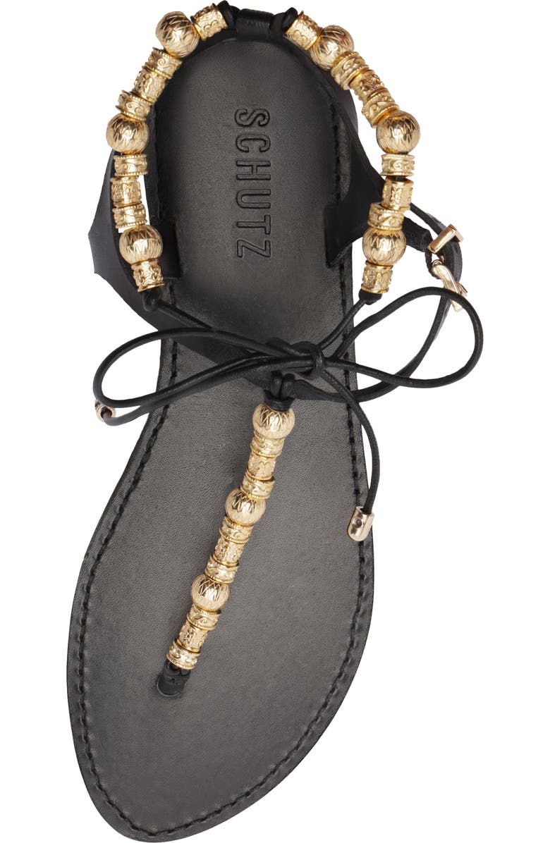 Schutz Nia Ankle Strap Sandal, Alternate, color, Black