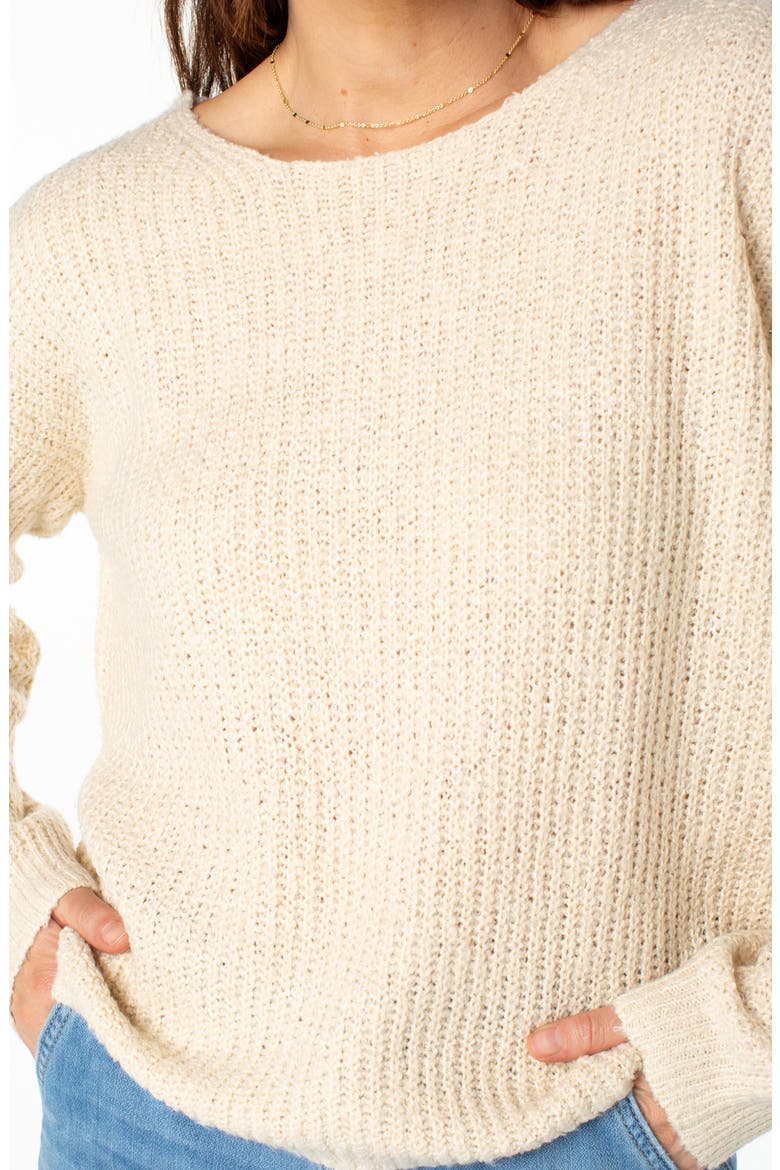 Bombay Cutout Sweater, Alternate, color, PARCHMENT