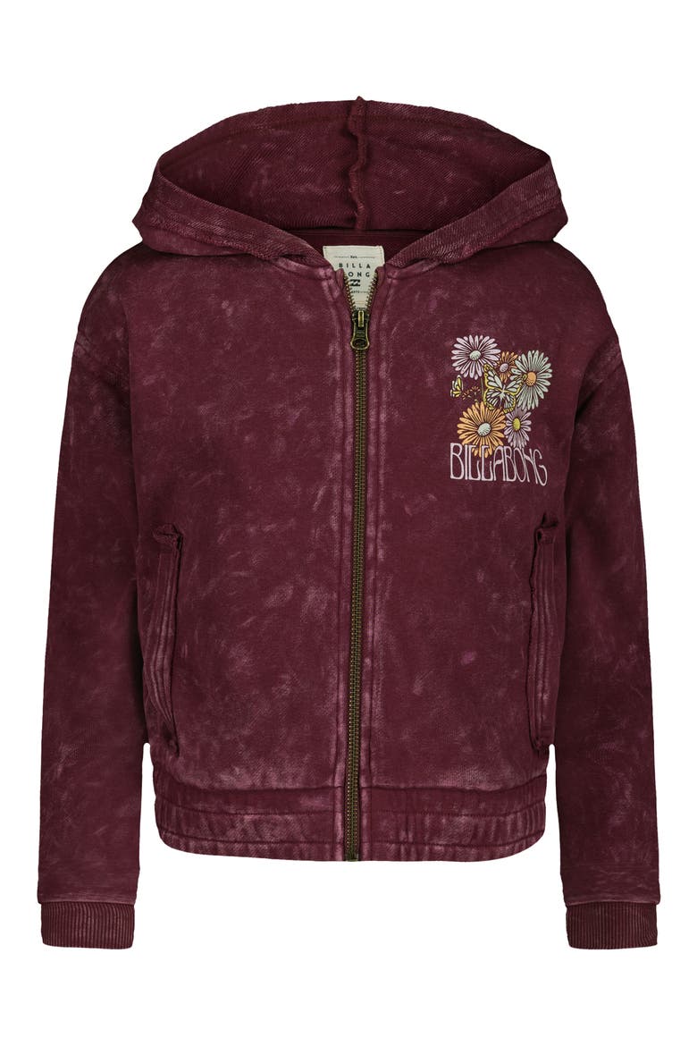 Kids' Wildflower Full Zip Hoodie, Main, color, CRUSHED VIOLETS