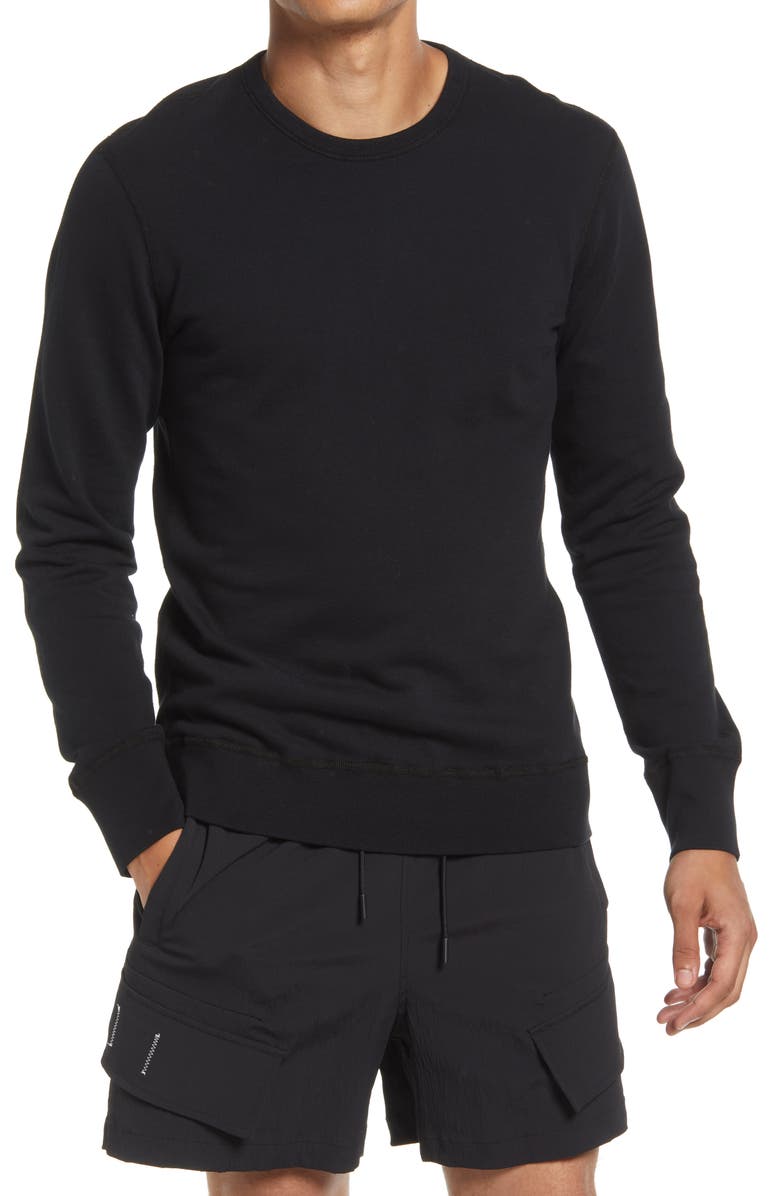 Reigning Champ Lightweight Terry Crewneck Sweatshirt, Main, color, Black