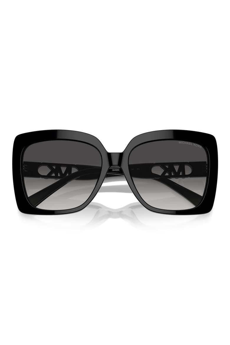 Nice 57mm Gradient Square Sunglasses, Alternate, color, BLACK / DARK GREY GRADIENT
