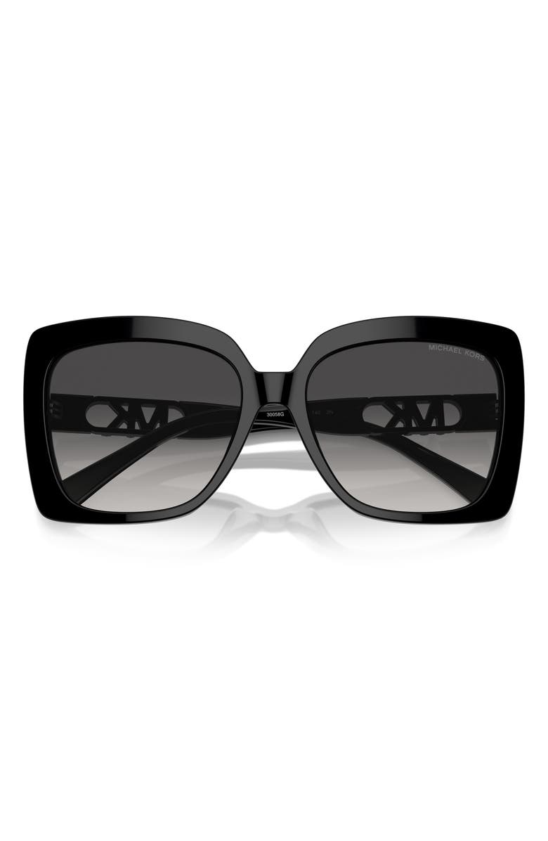 Michael Kors Nice 57mm Gradient Square Sunglasses, Alternate, color, Black / Dark Grey Gradient