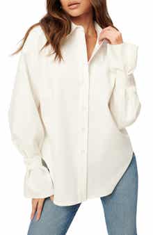 Good American Tabbed Button-Up Shirt