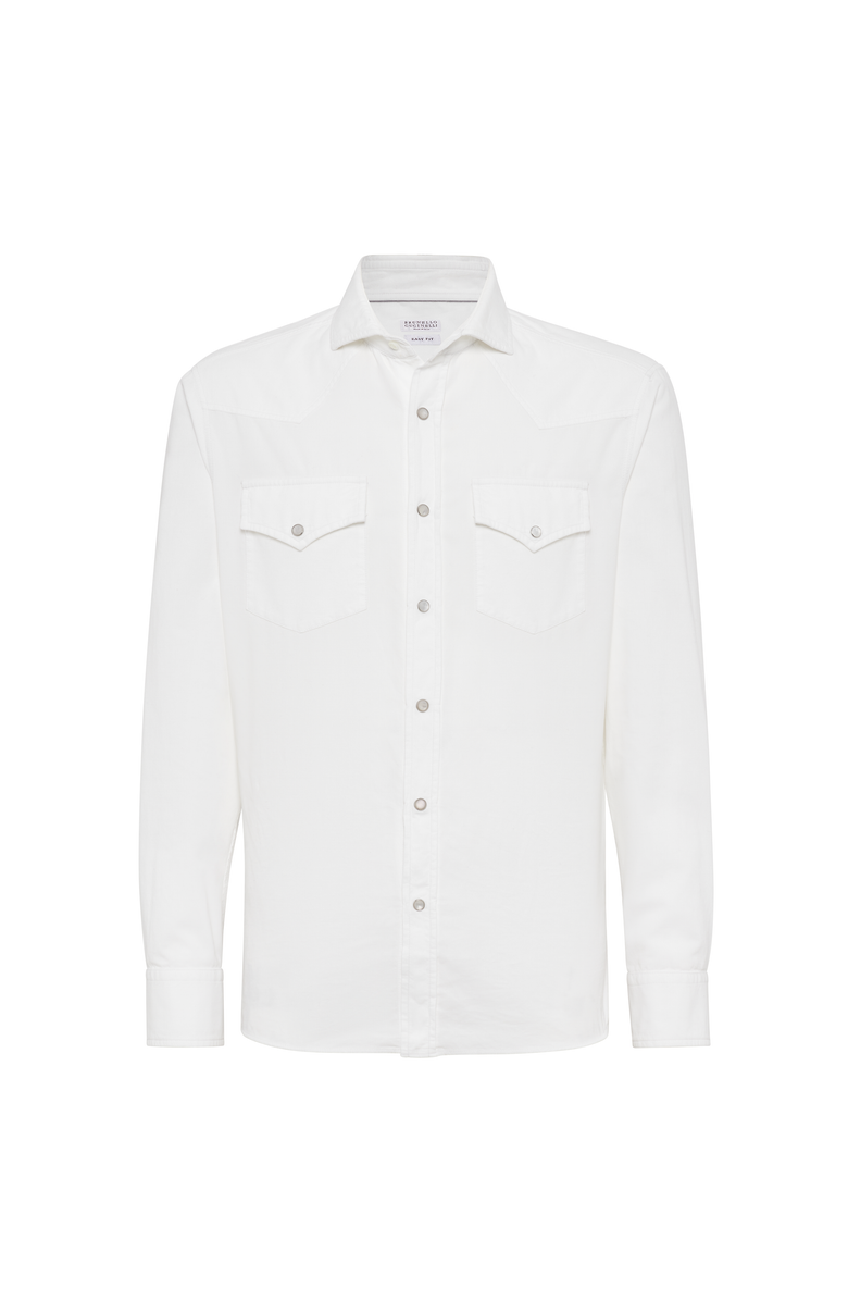 Brunello Cucinelli Easy fit shirt, Main, color, Snow