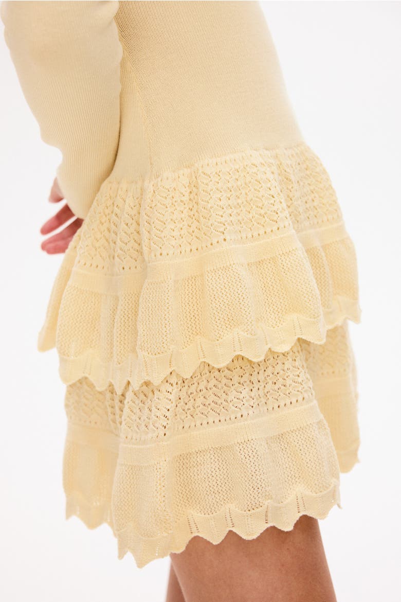 Tiered-skirt Dress, Alternate, color, Light yellow