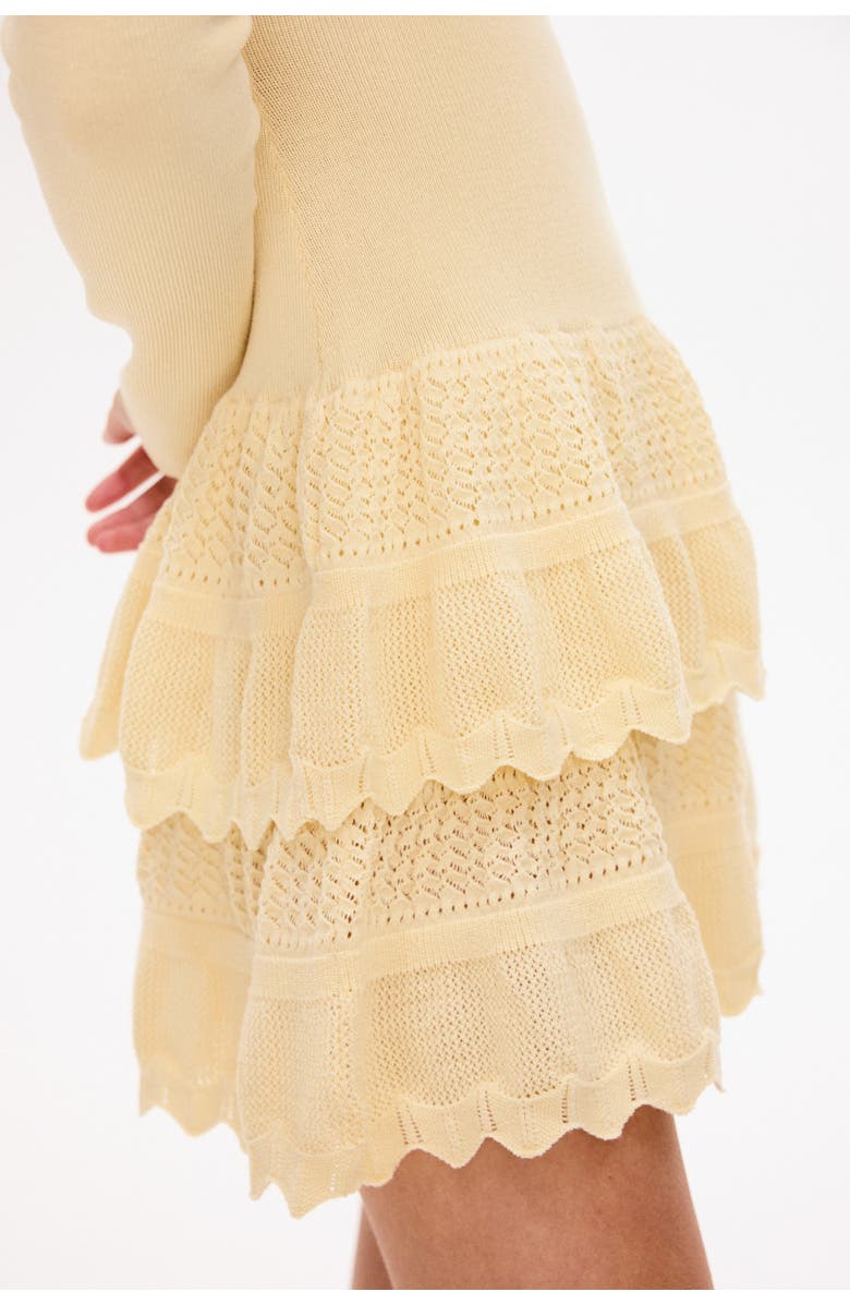 H&M Tiered-skirt Dress, Alternate, color, Light Yellow