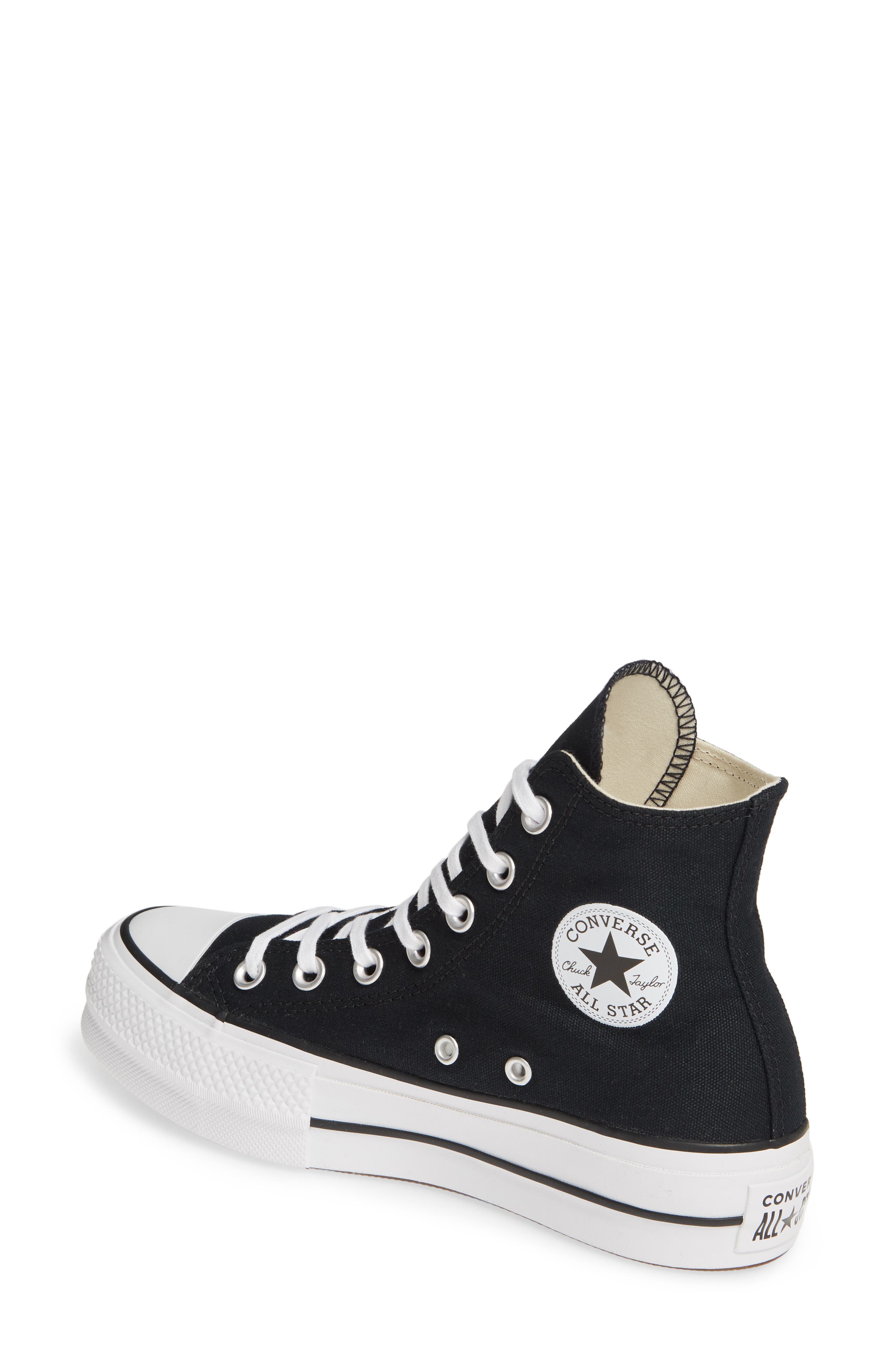 Converse Chuck Taylor<sup>®</sup> All Star<sup>®</sup> Lift High Top Platform Sneaker, Alternate, color, Black/White/White