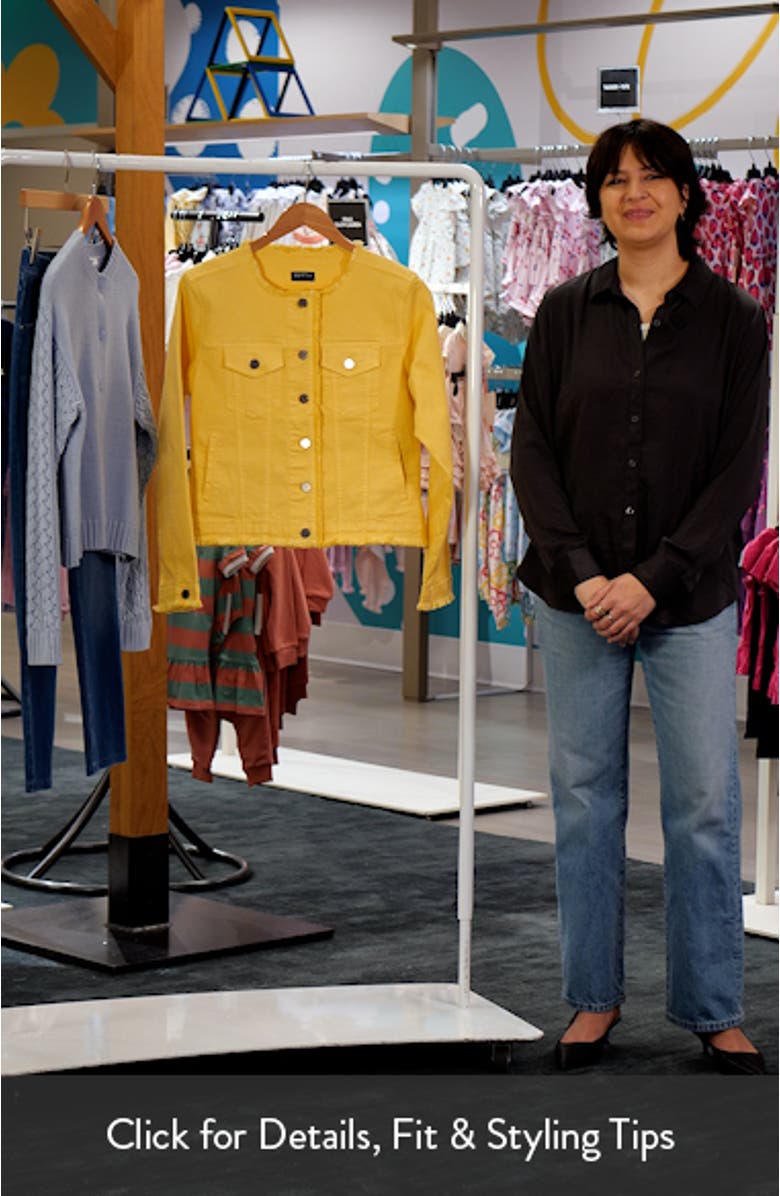 Frayed Collarless Denim Jacket, sales video thumbnail