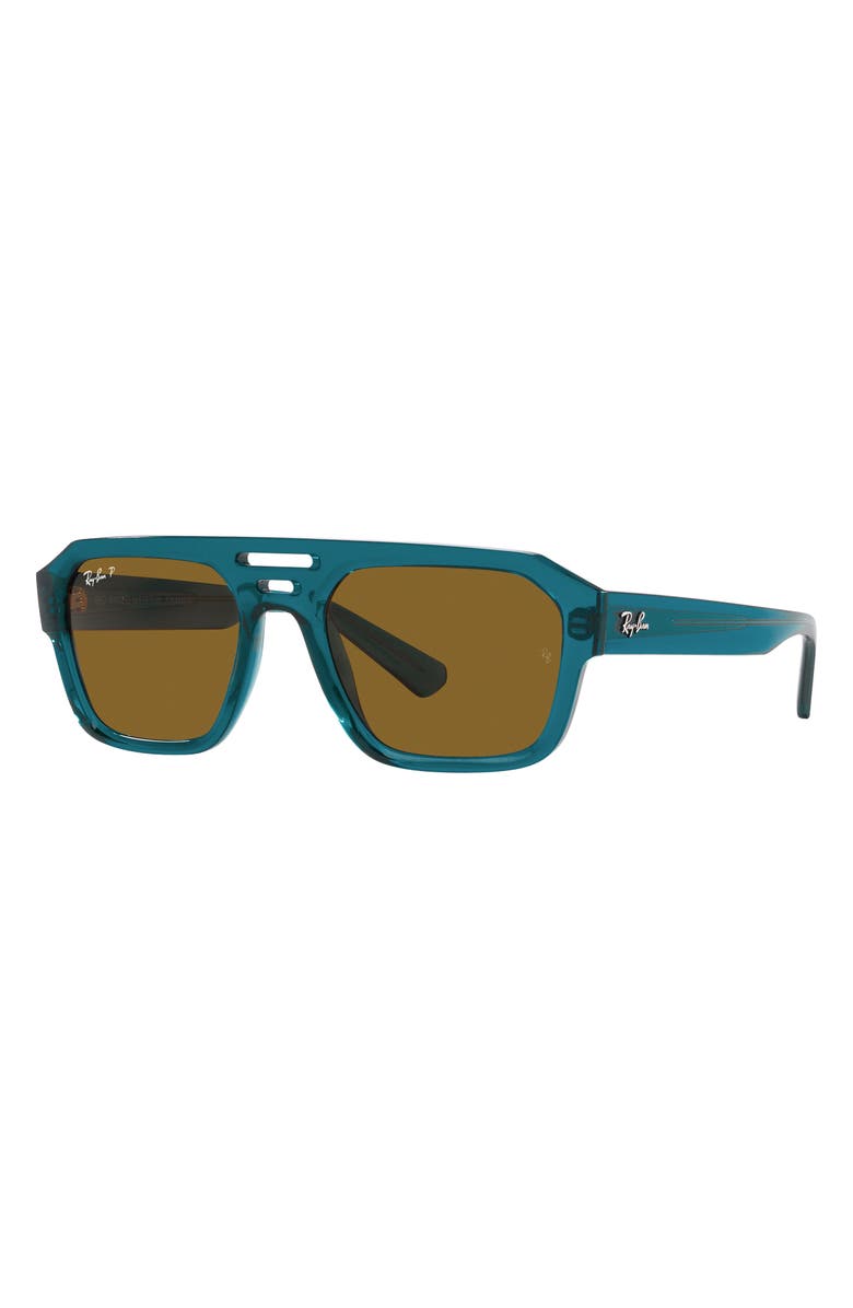 Ray-Ban Corrigan 54mm Polarized Irregular Sunglasses, Alternate, color, Light Blue