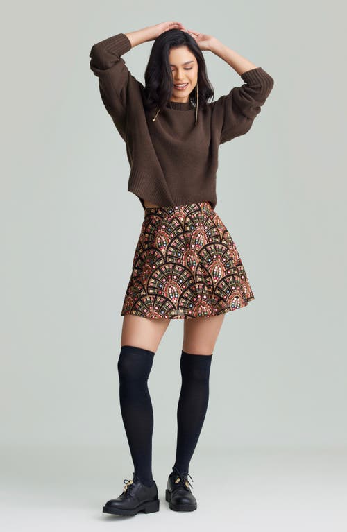 Holichic Riley Embroidered Foil Miniskirt In Multi