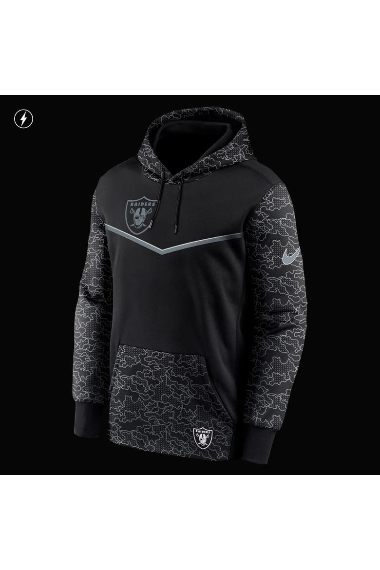 Men's Nike Black Las Vegas Raiders RFLCTV Chevron Pullover Hoodie, Alternate, color, Black