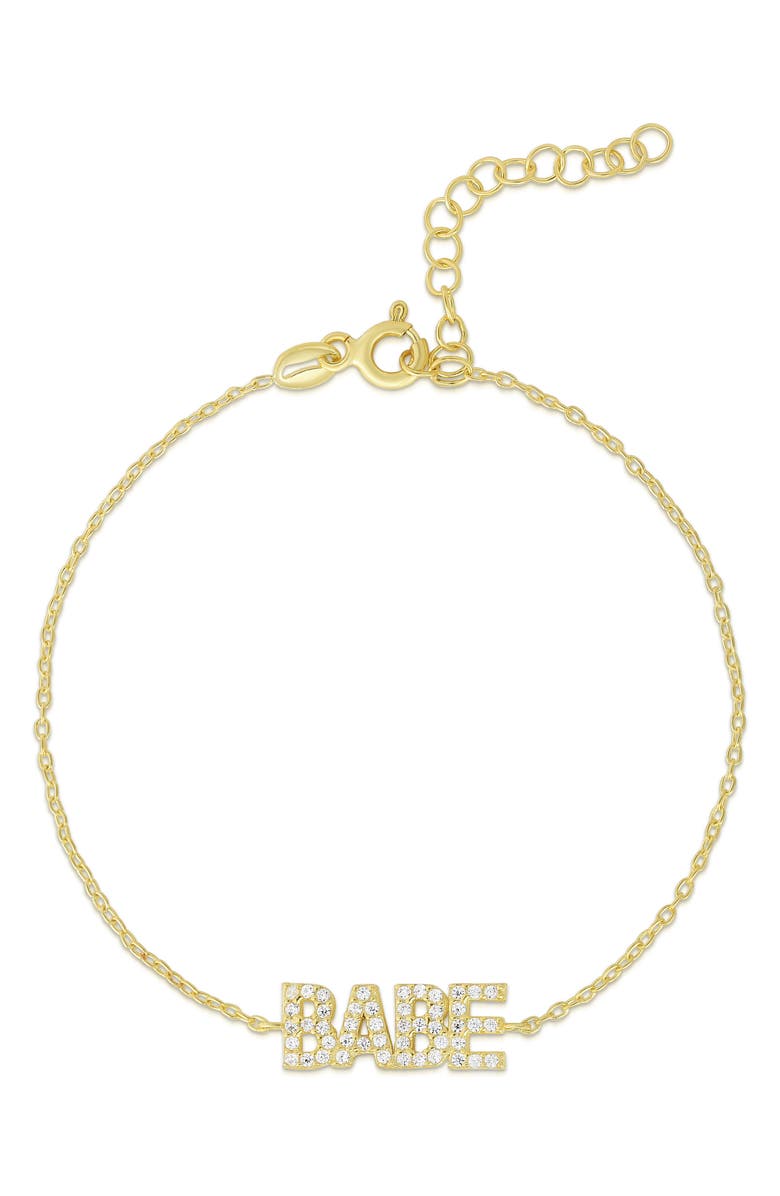 GLAZE JEWELRY CZ 'Babe' Pendant Bracelet, Main, color, Gold