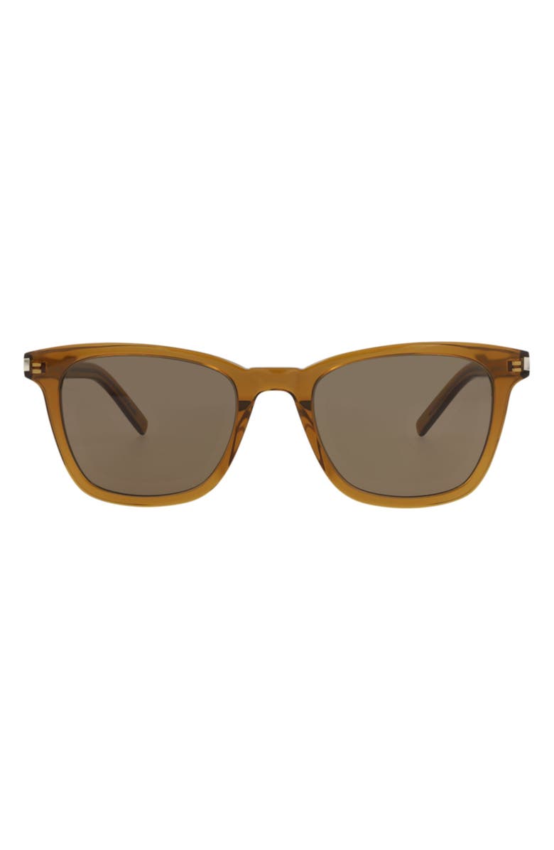 Saint Laurent 50mm Square Sunglasses, Main, color, Brown Brown Brown