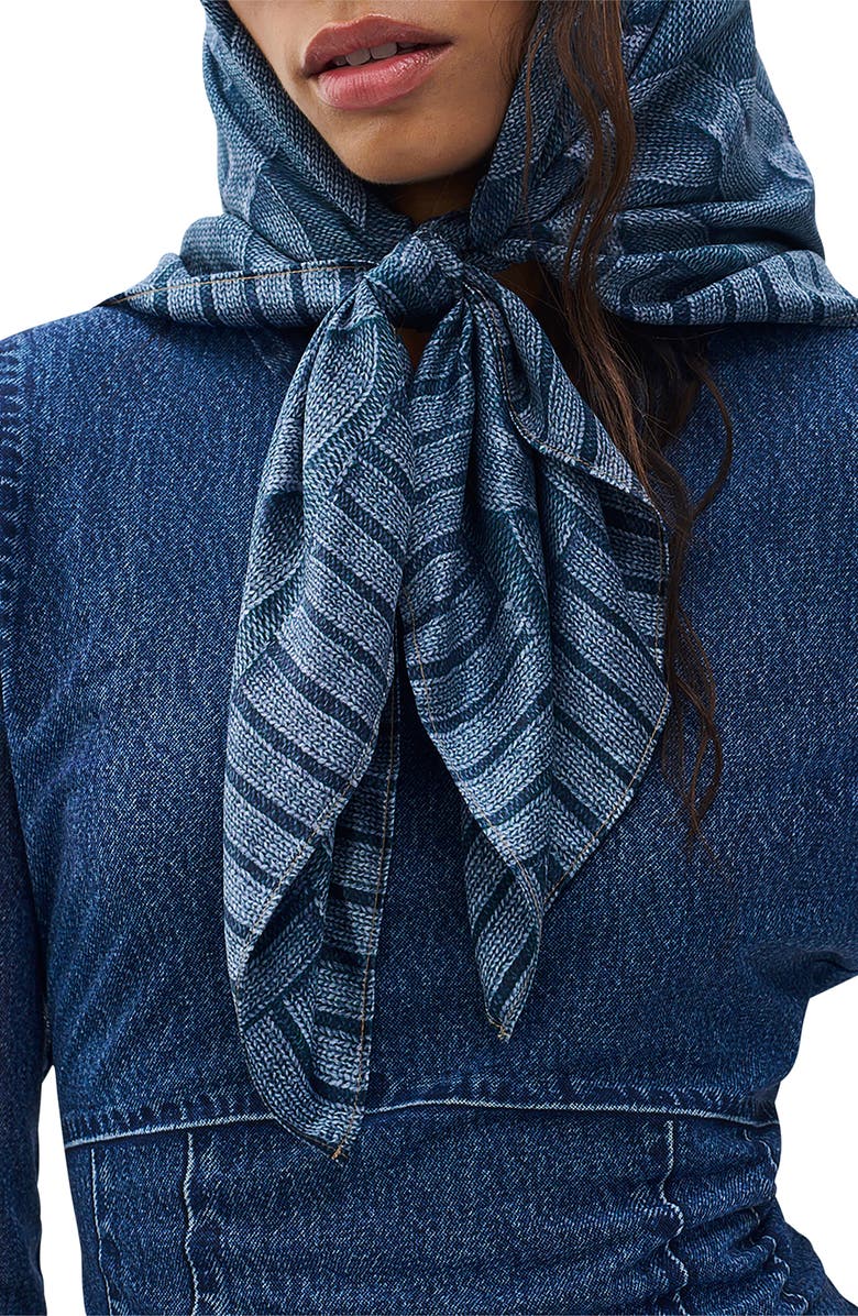 rag & bone Miramar Silk Scarf, Alternate, color, Indigo