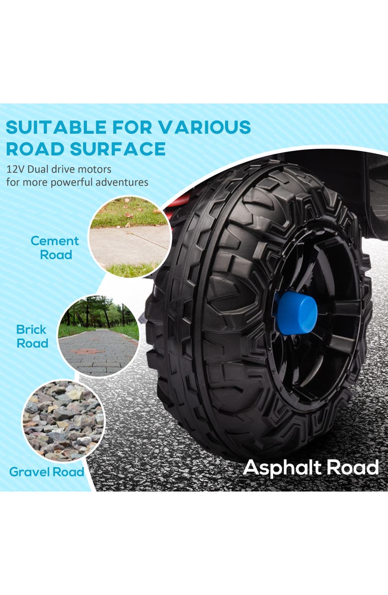 Qaba 12V Kids ATV Four Wheeler w/ Spring Suspension, Forward & Reverse, Alternate, color, Blue