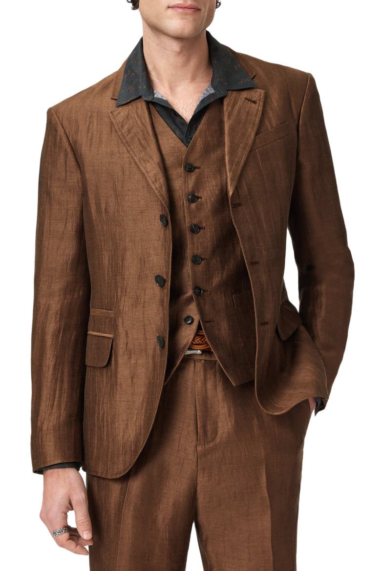 Rind Linen Blend Jacket, Alternate, color, CLAY BROWN