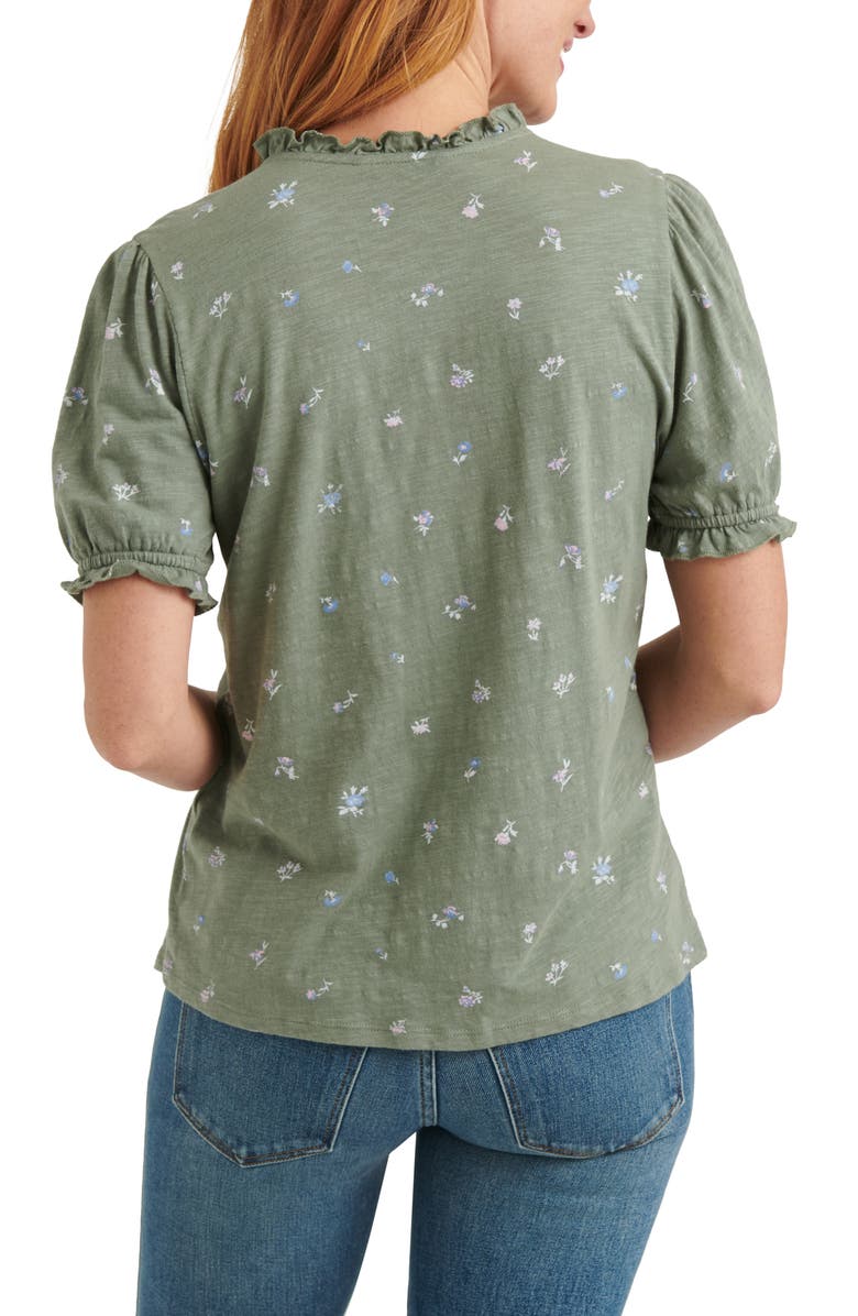 Lucky Brand Ruffle Button-Up Top, Alternate, color, 