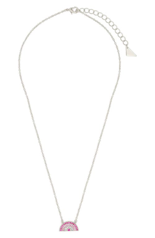 Sterling Forever Shades Of Rainbow Cubic Zirconia Pendant Necklace In Multi