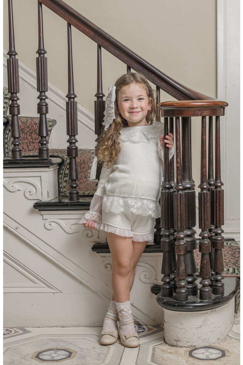 Emma Cotton and Lace Top and Shorts Set, Alternate, color, White