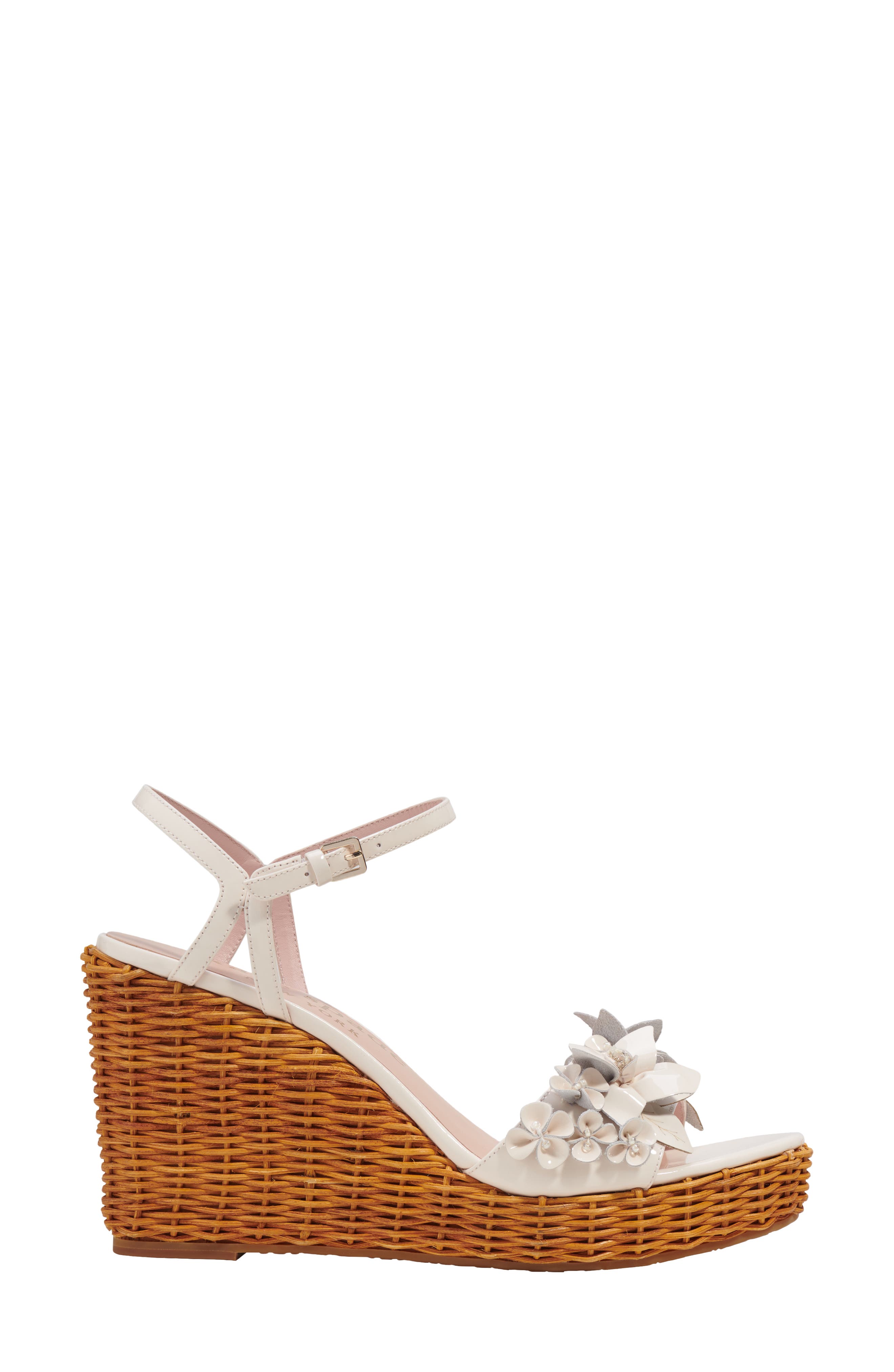 Kate Spade New York fiori wicker wedge sandal, Alternate, color, Parchment