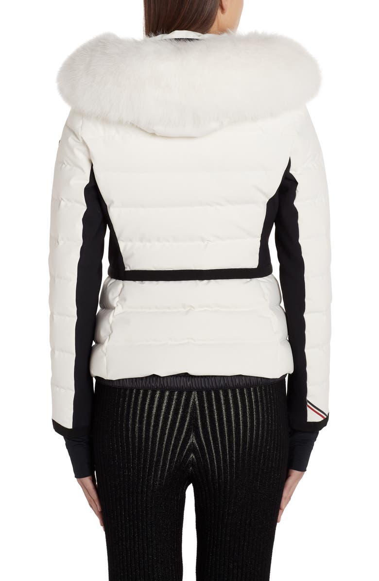 Moncler Lamoura Waterproof Quilted Down Puffer Coat with Removable Genuine Fox Fur Trim, Alternate, color,