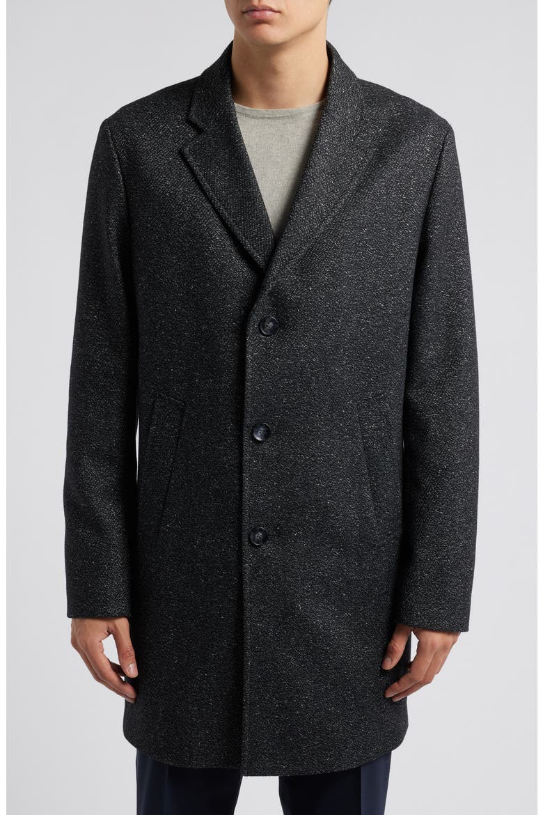 Hyde Tweed Coat with Removable Quilted Bib, Alternate, color, BLK