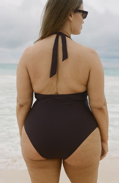 Mango Drape Halter One-piece Swimsuit