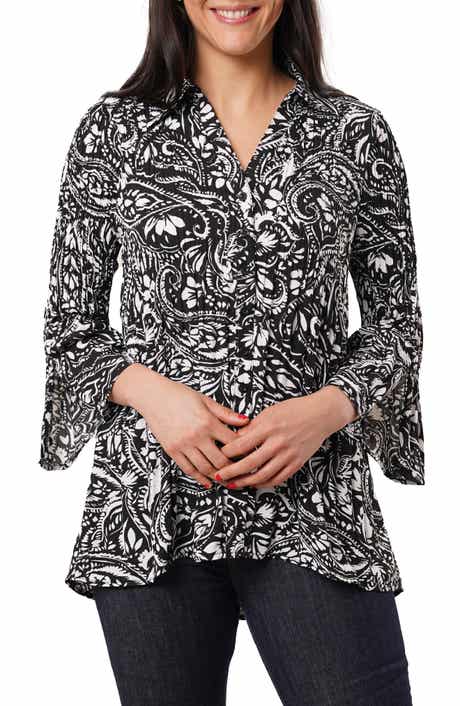 SUNNY LEIGH Pleated Button-Up Shirt