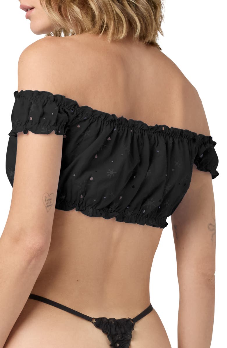 Florence by Mills Embroidered Eyelet Off the Shoulder Crop Top, Alternate, color, 