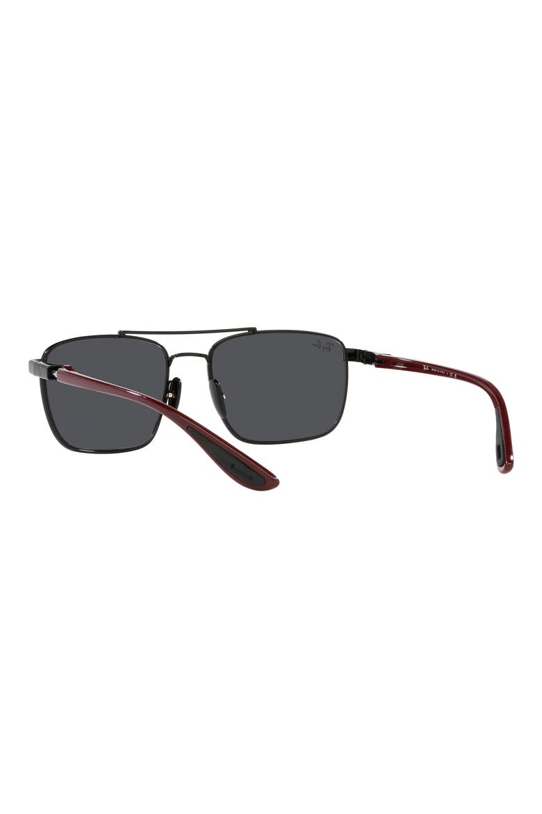 58mm Square Sunglasses, Alternate, color, BLACK