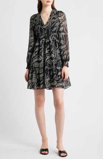 Smocked Long Sleeve Dress