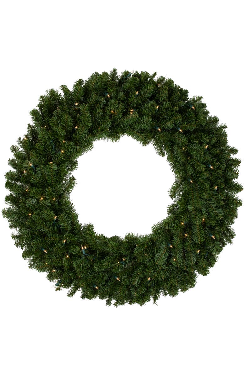 Northlight Pre-Lit Canadian Pine Artificial Christmas Wreath - 36" - Clear Lights, Main, color, 