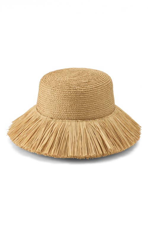 Helen Kaminski Tate Raffia Fringe Bucket Hat In Brown