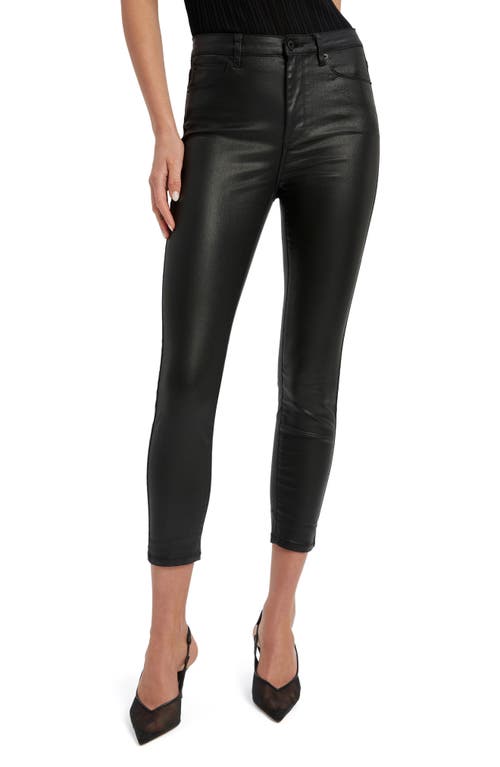 Bardot Khloe Coated High Waist Crop Skinny Jeans In Black