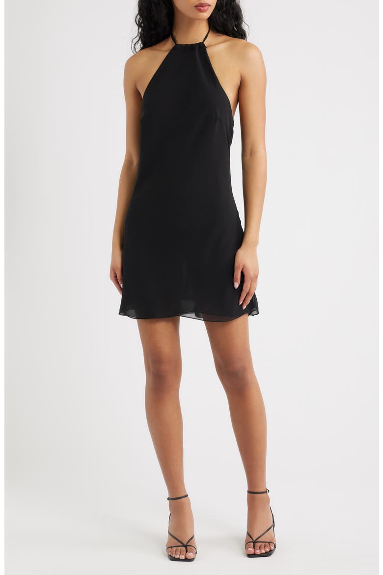 Natalia Halter Minidress, Main, color, BLACK